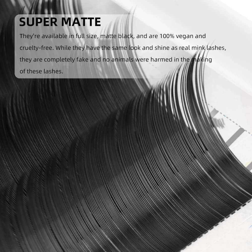Super mat črne posamezne trepalnice (Volume in Classic), koda C/D