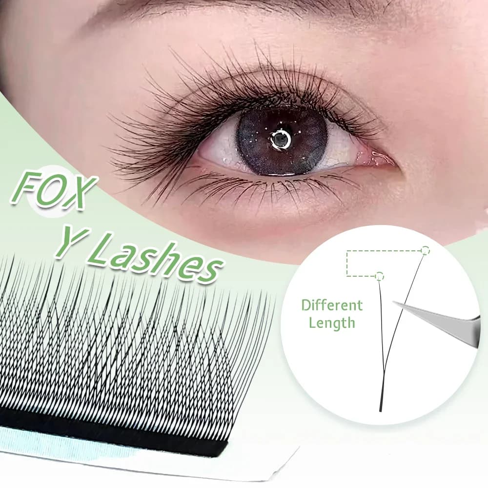 Fox Eye 1D Y oblika predpripravljeni volumenovi navijači 8-13 mm