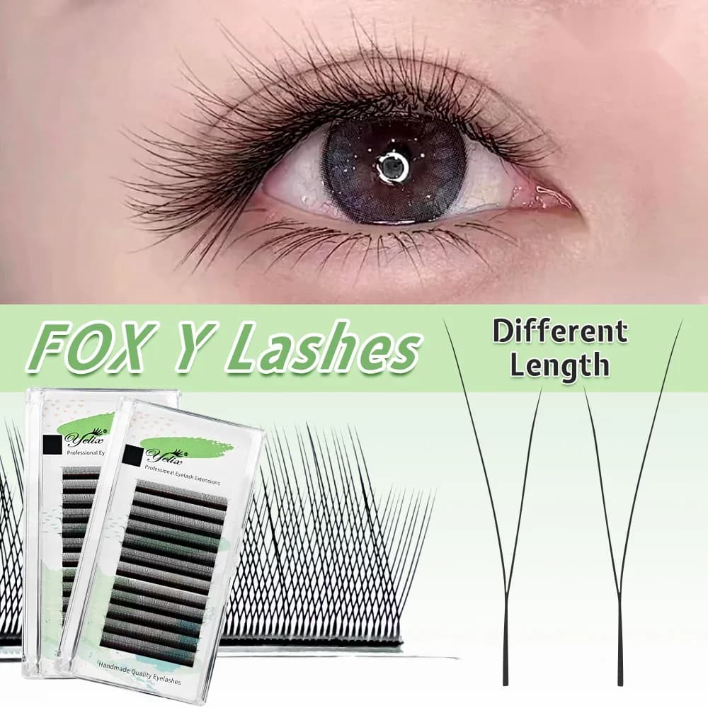 Fox Y oblika B/C Curl vnaprej pripravljeni ventilatorji mešane dolžine 8-13mm