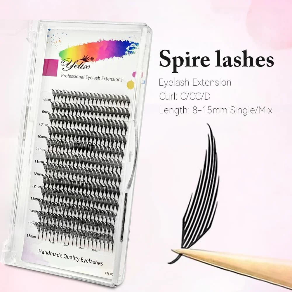 Spire oblika Bloom predpripravljeni navijači za nadgradnjo trepalnic
