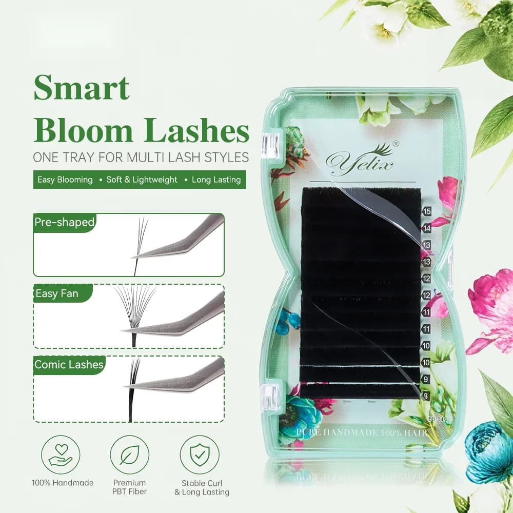 Smart Bloom W-oblika vnaprej pripravljene volumenske trepalnice
