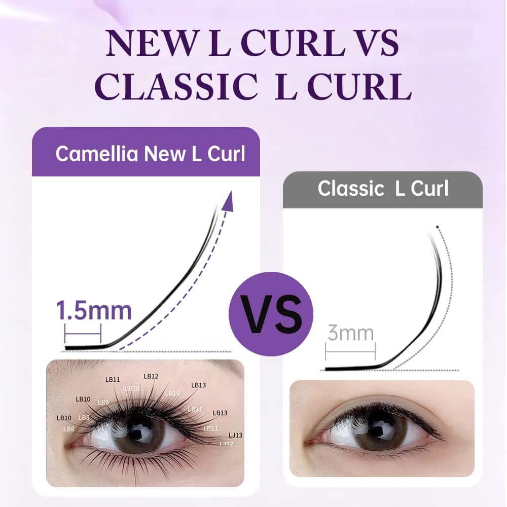 Podaljške trepalnic Camellia Volume mehko naravne