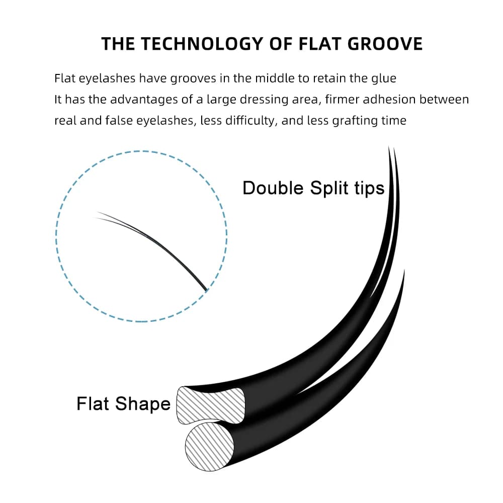 Air Flat D+ kodrane ovalne podaljški trepalnic